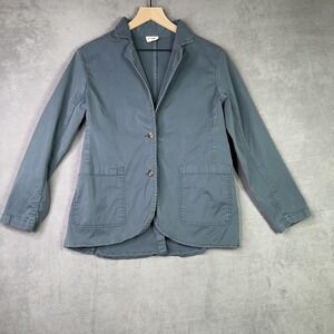 Pact Boulevard Blazer Womens Small Blue Organic Cotton Casual Stretch‎ Jacket